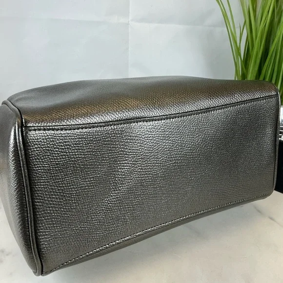 COACH F56125 GRAY SILVER METALLIC BENNETT LEATHER HAND BAG HOLIDAYS NEW YEAR